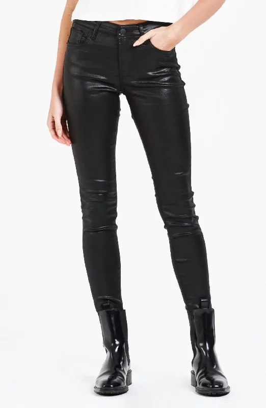 Women's tassel - adorned boho pants Embellished women jeans with studs or rhinestones for a glamorous touch Gisele Coated Skinny Jean In Black Women's tassel - adorned boho pants Embellished women jeans with studs or rhinestones for a glamorous touch Gisele Coated Skinny Jean In Black