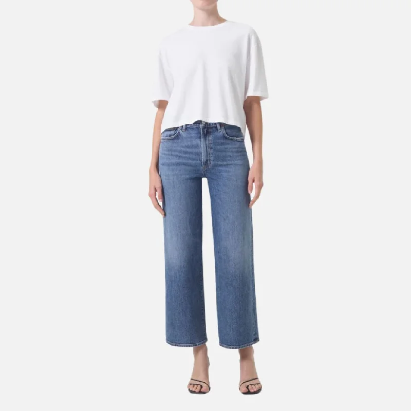 Women's polyester workout pants Button - fly women jeans with a traditional touch Harper Crop Jean (Moor) Women's polyester workout pants Button - fly women jeans with a traditional touch Harper Crop Jean (Moor)