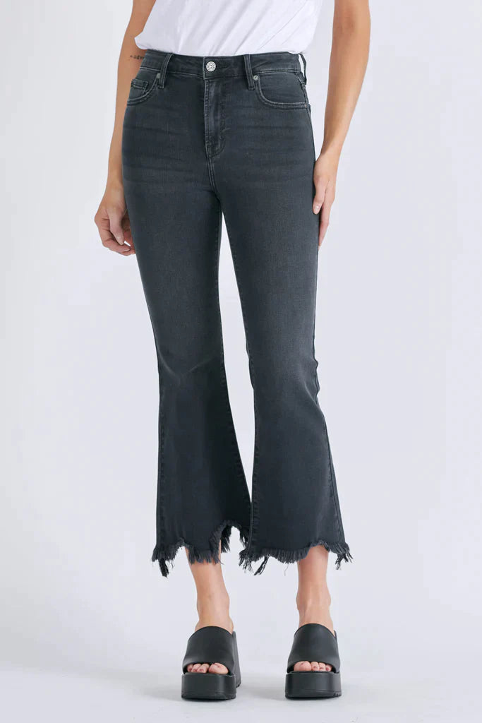 Women's tie - dye festival pants Straight - leg women jeans with a classic and timeless appeal Hidden Jeans Black Frayed Flare Jeans