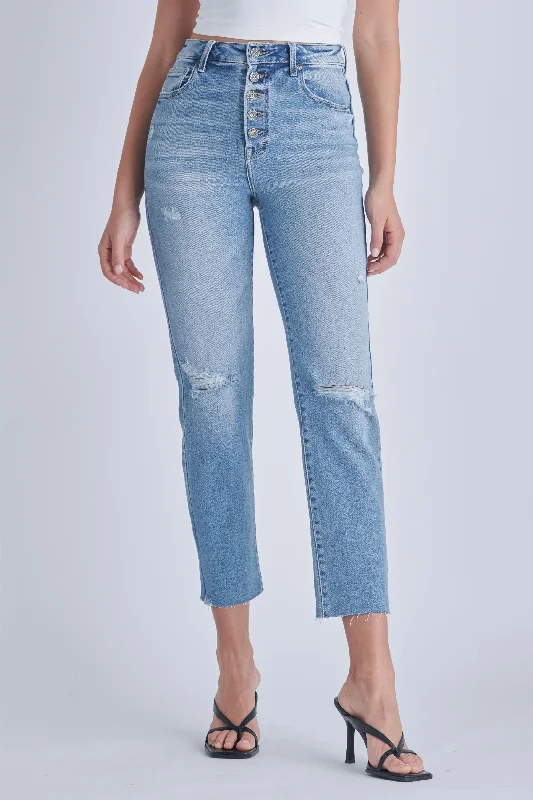 Women's silk evening pants Stretch women jeans for enhanced mobility and comfort Hidden Jeans Medium Wash Button Fly Jeans