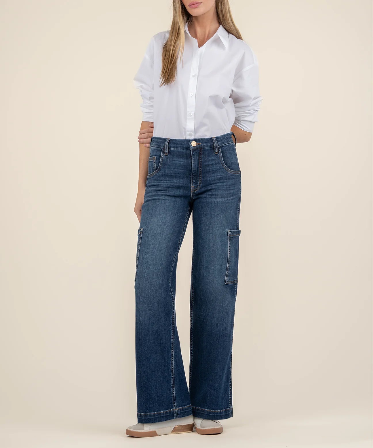 Women's nursing work pants Straight - leg women jeans with a classic and timeless appeal Jodi High Rise Wide Leg
