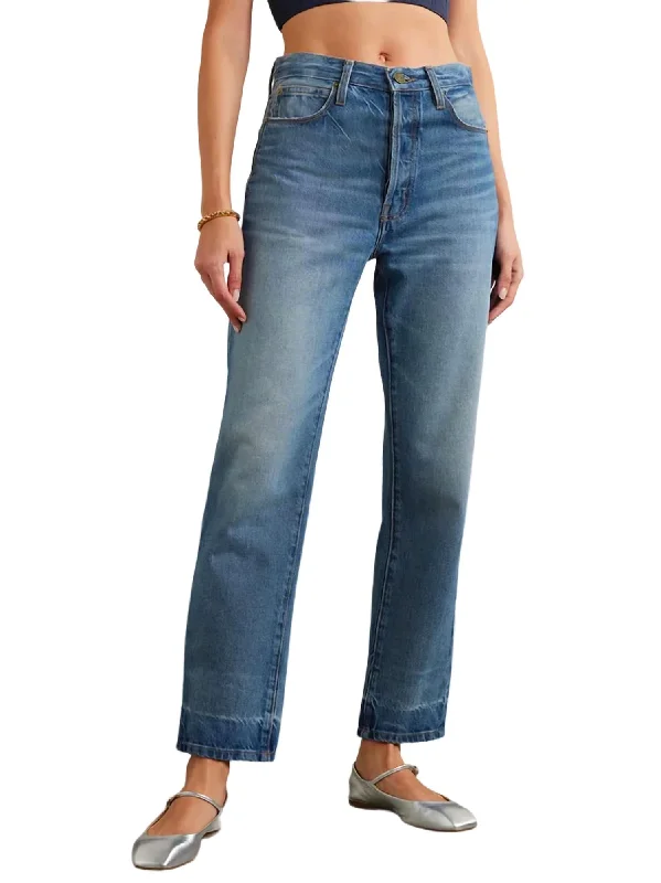 Women's printed floral pants High - waisted women jeans for a flattering silhouette Le Mec Straight Leg Jeans In Cadence Women's printed floral pants High - waisted women jeans for a flattering silhouette Le Mec Straight Leg Jeans In Cadence