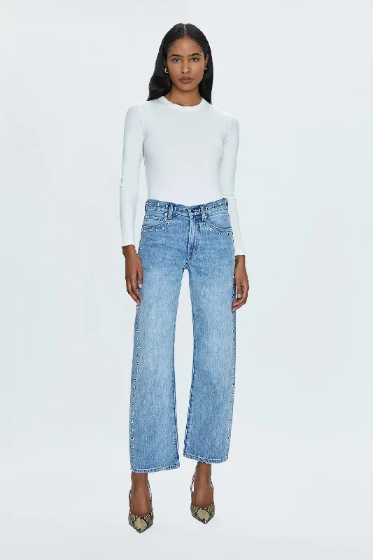 Women's zipper - detail fashion pants Jeggings women jeans combining the comfort of leggings and style of jeans Lexi Mid Rise Bowed Straight