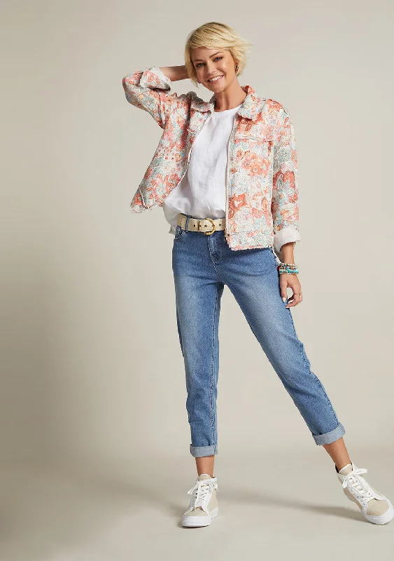 Women's recycled - material workout pants Wide - leg women jeans for a modern and relaxed vibe Madly Sweetly - MS709 Boyfriend Jean