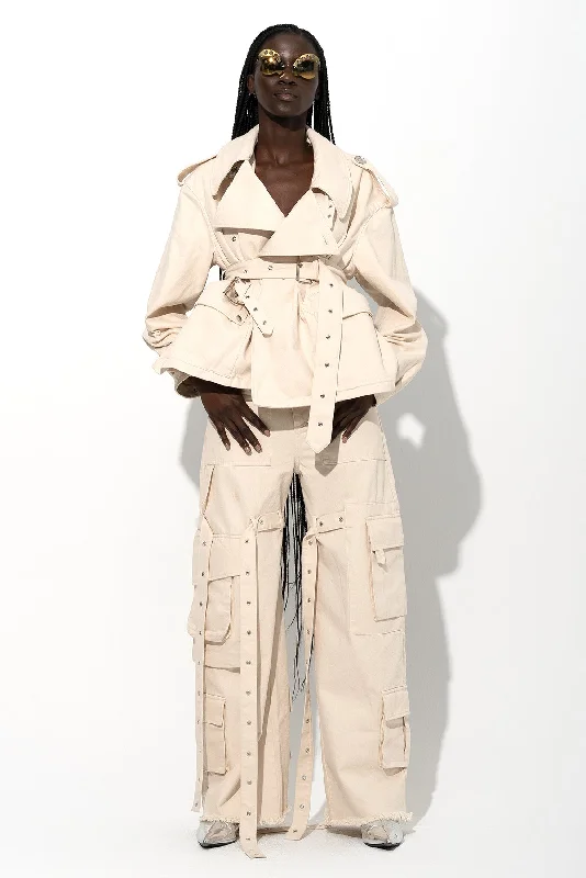 Women's tassel - adorned boho pants Embellished women jeans with studs or rhinestones for a glamorous touch OFF-WHITE CROPPED TRENCH COAT Women's tassel - adorned boho pants Embellished women jeans with studs or rhinestones for a glamorous touch OFF-WHITE CROPPED TRENCH COAT