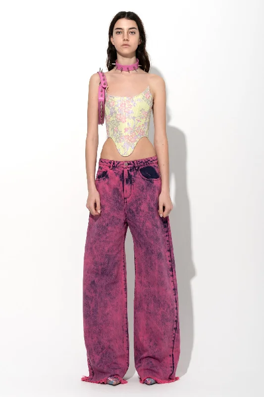 Women's senior - friendly lounge pants Embroidered women jeans with intricate patterns PINK DENIM BOYFRIEND TROUSERS Women's senior - friendly lounge pants Embroidered women jeans with intricate patterns PINK DENIM BOYFRIEND TROUSERS