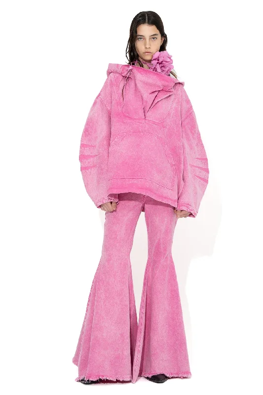 Women's pants for swimming (board shorts style) High - rise flare women jeans for a 70s - inspired look PINK EXTREME FLARES TROUSERS Women's pants for swimming (board shorts style) High - rise flare women jeans for a 70s - inspired look PINK EXTREME FLARES TROUSERS