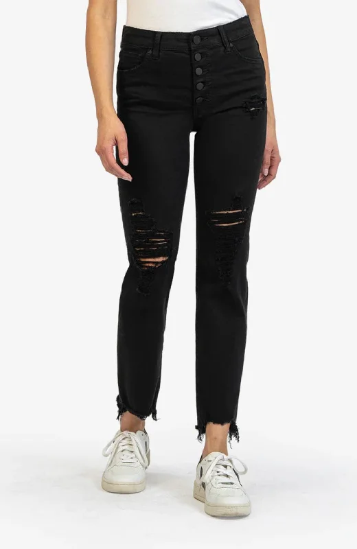 Women's belt - looped work pants Stretch women jeans for enhanced mobility and comfort Reese High Rise Fab Raw Hem In Volition Black Women's belt - looped work pants Stretch women jeans for enhanced mobility and comfort Reese High Rise Fab Raw Hem In Volition Black