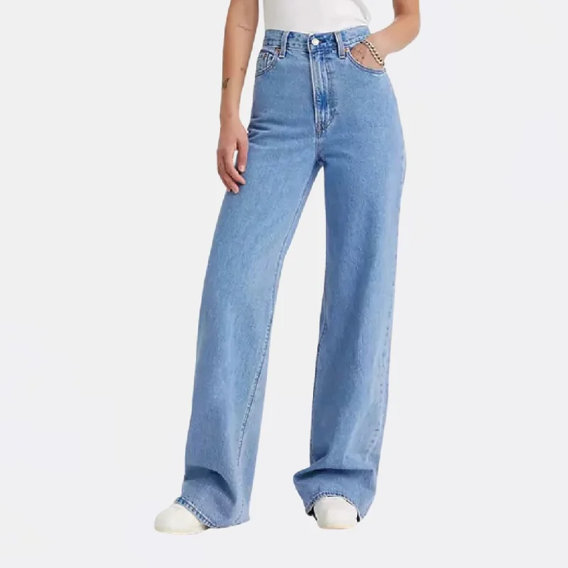 Women's two - piece pant set Ripped women jeans for a rebellious and fashion - forward style Ribcage Wide Leg Jeans (Splash Zone) Women's two - piece pant set Ripped women jeans for a rebellious and fashion - forward style Ribcage Wide Leg Jeans (Splash Zone)
