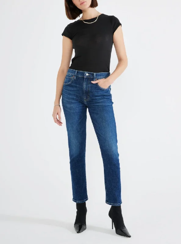 Women's long - sleeve jumpsuit pants Straight - leg women jeans with a classic and timeless appeal Scarlet Mid Rise Slim - Chrome Diopside