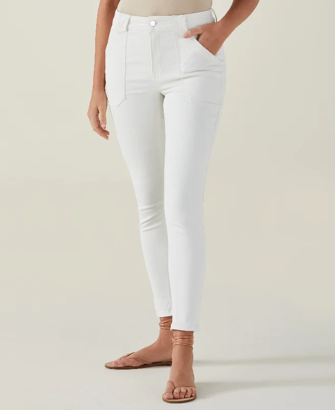 Women's pants with reflective strips Acid - wash women jeans with a retro finish Slim Leg Cargo Denim Pant Women's pants with reflective strips Acid - wash women jeans with a retro finish Slim Leg Cargo Denim Pant