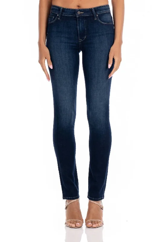 Women's leather moto pants Wide - leg women jeans for a modern and relaxed vibe Stevie Skinny Jeans In Santa Rosa Blue