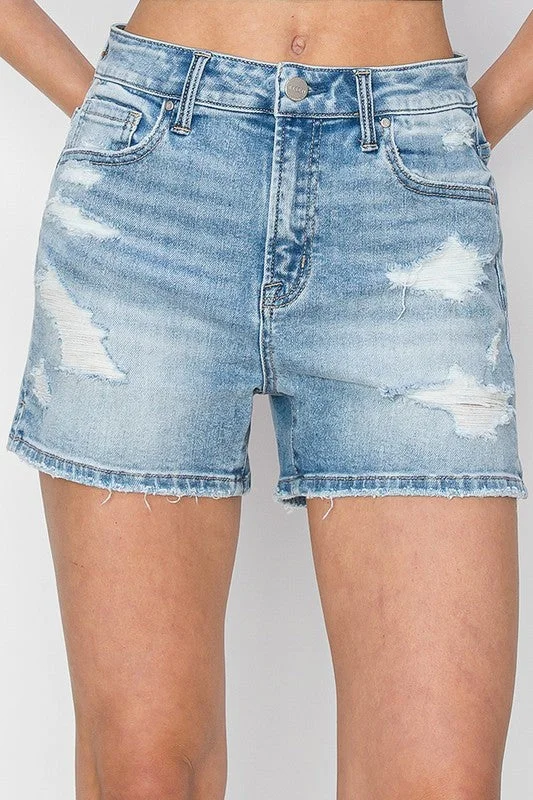 Women's button - fly jeans pants Wide - leg women jeans for a modern and relaxed vibe Sweet Summertime Denim Shorts