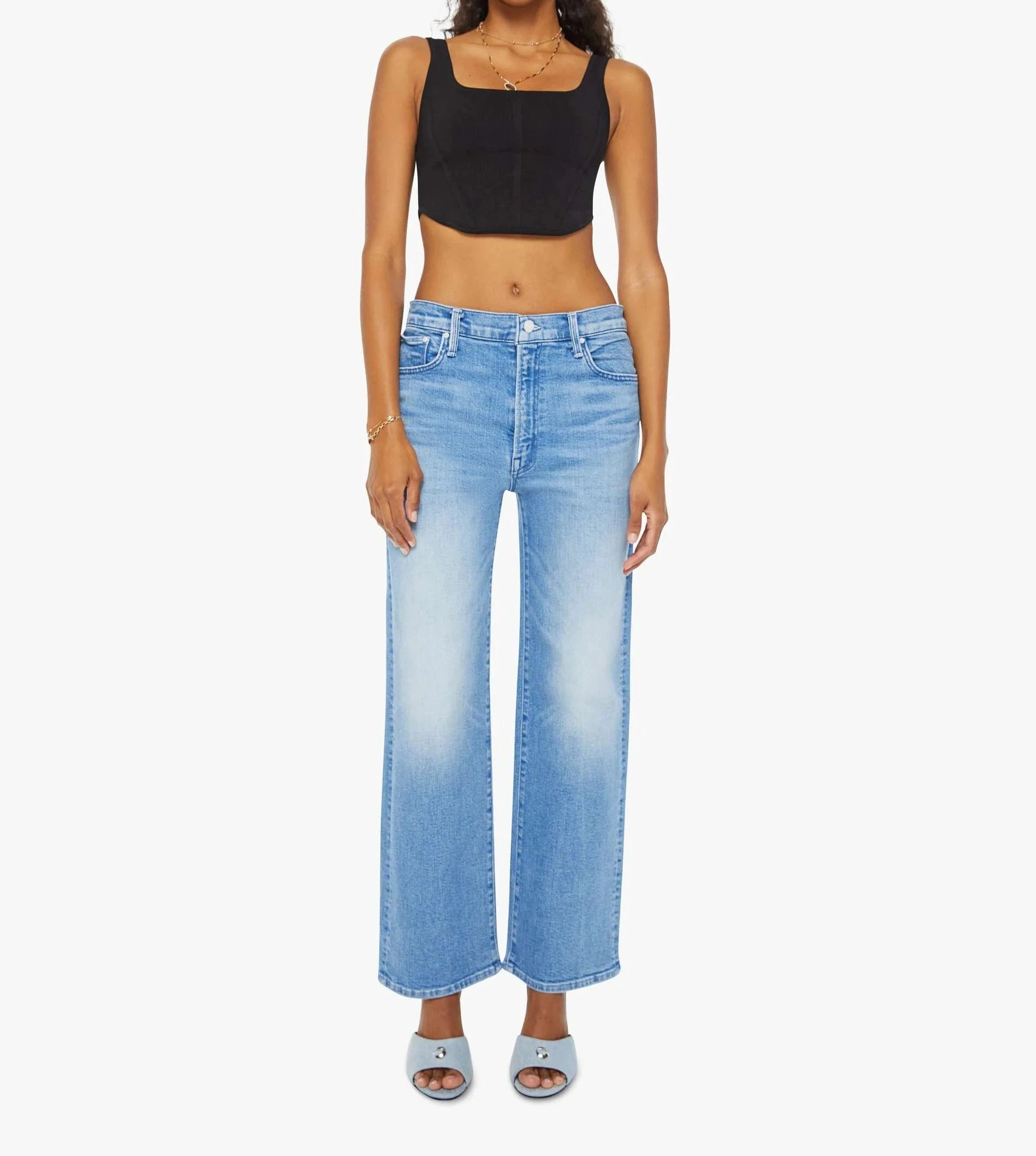 Women's kids - inspired printed pants Colored women jeans in vibrant hues like red and yellow MOTHER DENIM THE DODGER FLOOD