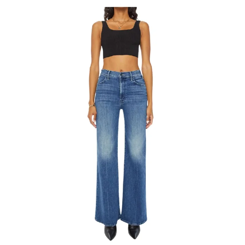 Women's embroidered ethnic pants Ripped women jeans for a rebellious and fashion - forward style MOTHER THE HUSTLER ROLLER SKIMP