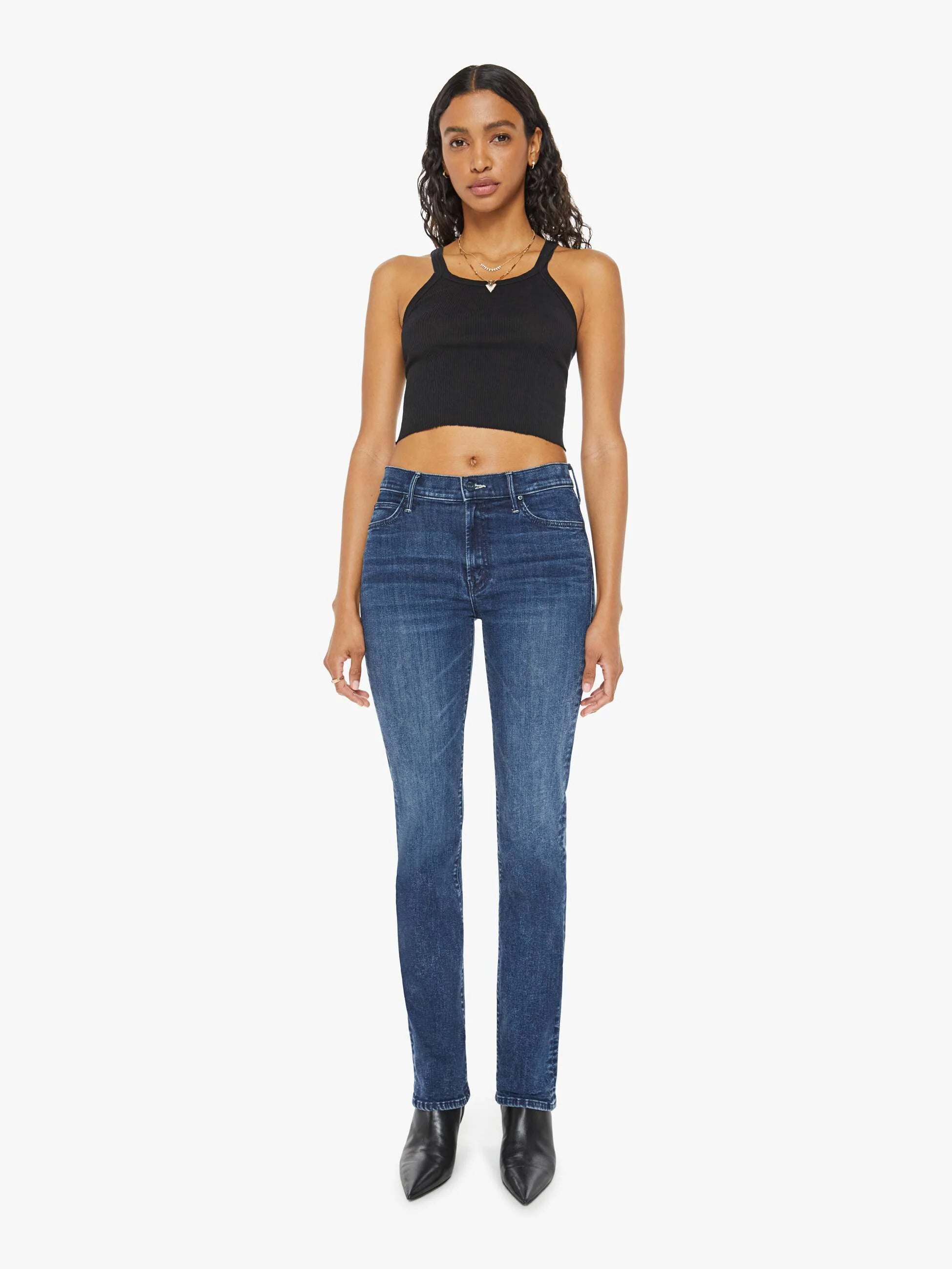 Women's petite - fit skinny pants High - waisted women jeans for a flattering silhouette MOTHER THE RASCAL SKIMP
