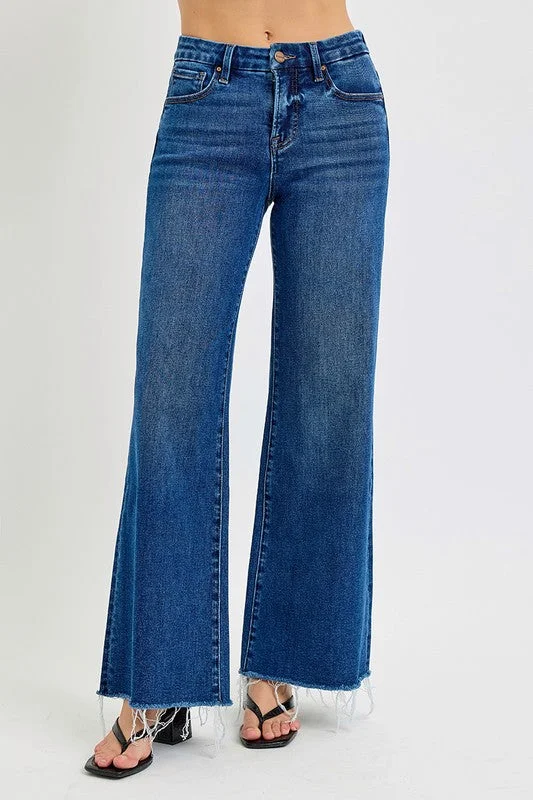 Women's expensive designer pants Dark - wash women jeans for a sophisticated and slimming effect Tummy Control Dark Wash Jeans