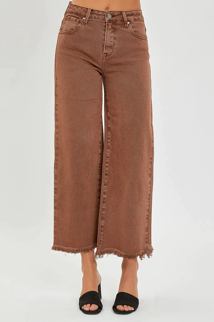 Women's pants with quick - dry fabric Button - fly women jeans with a traditional touch Tummy Control Cropped Espresso Jeans