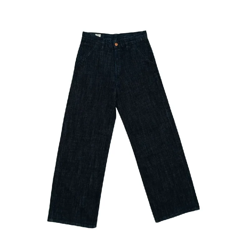 Women's leather moto pants Wide - leg women jeans for a modern and relaxed vibe Uni Wide Trouser (Indigo) Women's leather moto pants Wide - leg women jeans for a modern and relaxed vibe Uni Wide Trouser (Indigo)