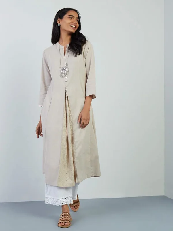 Women's petite - fit skinny pants High - waisted women jeans for a flattering silhouette Utsa Beige Schiffli-Detailed Blended Linen A-Line Kurta Women's petite - fit skinny pants High - waisted women jeans for a flattering silhouette Utsa Beige Schiffli-Detailed Blended Linen A-Line Kurta