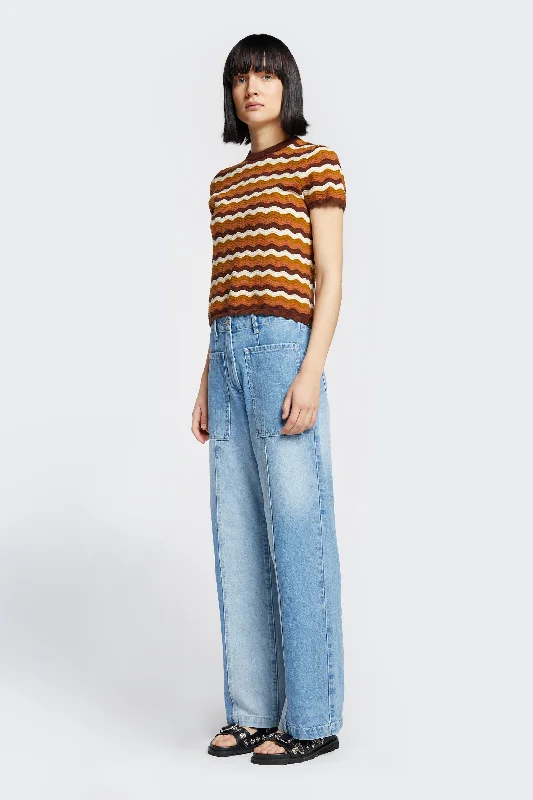 Women's denim shorts - style pants Light - wash women jeans for a fresh and summery appearance Valence Panel Jean Multi Blue Women's denim shorts - style pants Light - wash women jeans for a fresh and summery appearance Valence Panel Jean Multi Blue