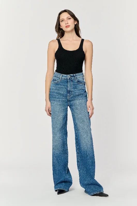 Women's cargo hiking pants Embroidered women jeans with intricate patterns NCE Relaxed Wide Leg - Rockaway