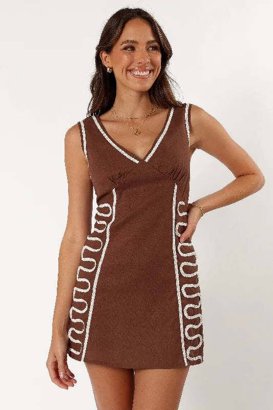 Satin mini dresses for a luxurious feelAlexa Mini Dress - Chocolate