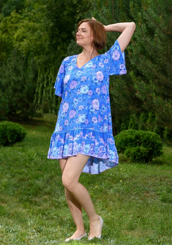 Sheer mini dresses with lace insertsAmi Blue Dress