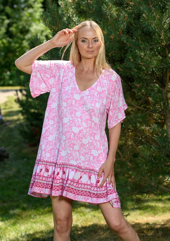 Strapless mini dresses for a beach vacationAmi Wit Pink Dress
