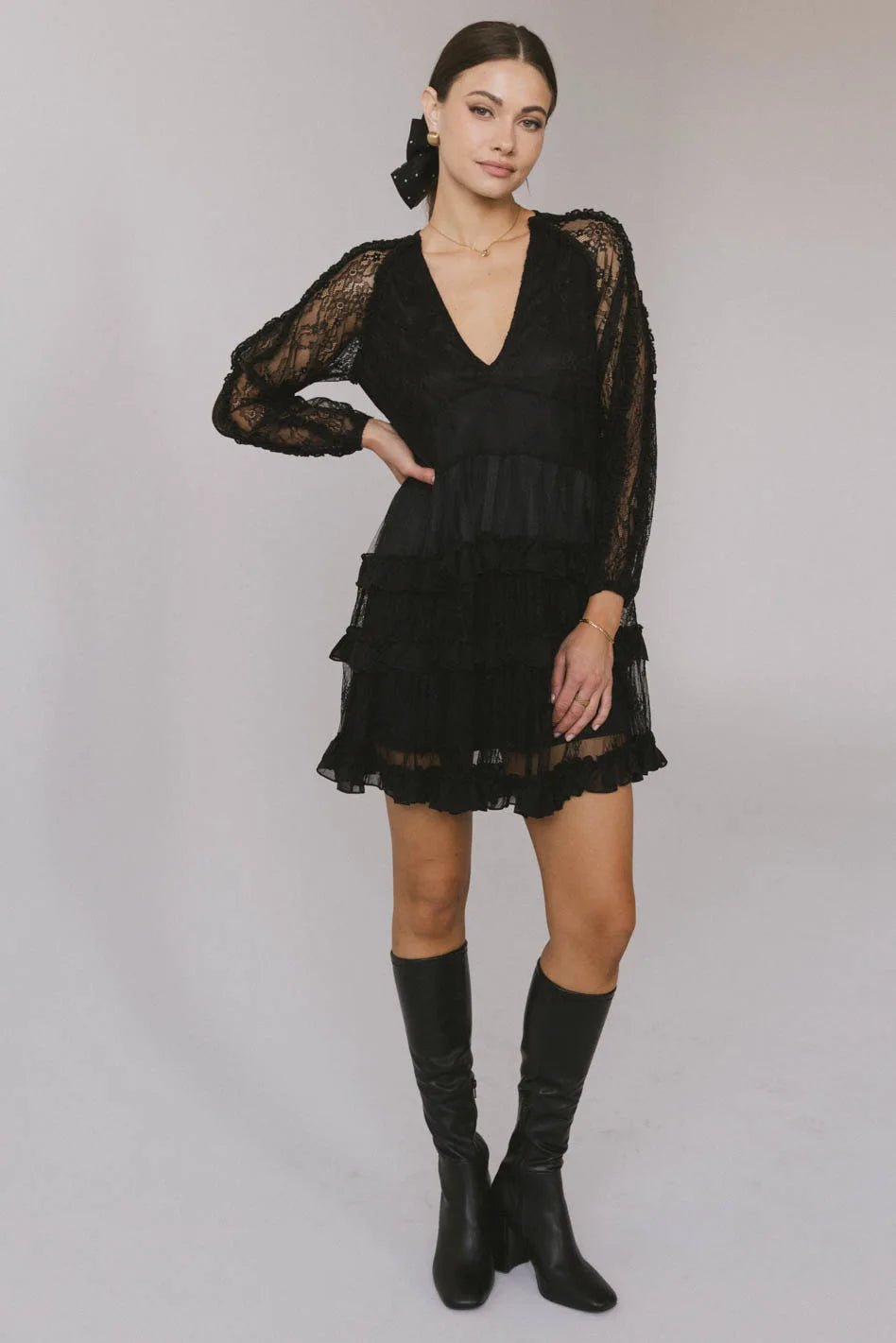 Mini dresses with off - the - shoulder stylesAndee Lace Mini Dress