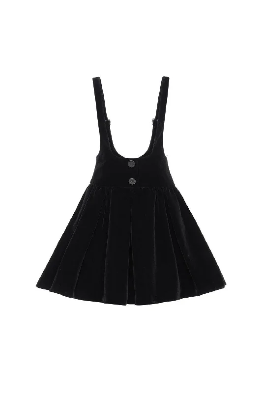 Mini dresses with one - shoulder designsClassmate A-line Sleeveless Velvet Mini Dress