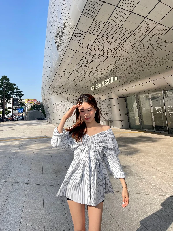Satin mini dresses for a luxurious feelCross at the back Shirt Mini Dress