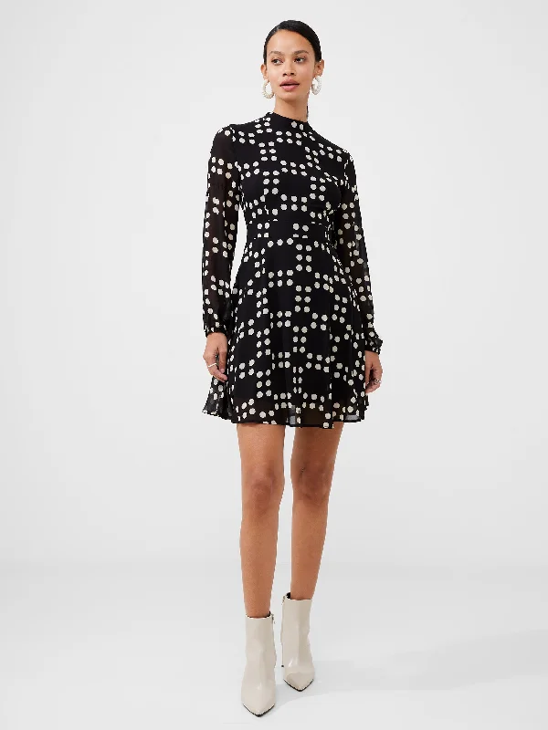 Mini dresses with ruched bodices for a feminine touchGeorgette Sheer A-Line Mini Dress