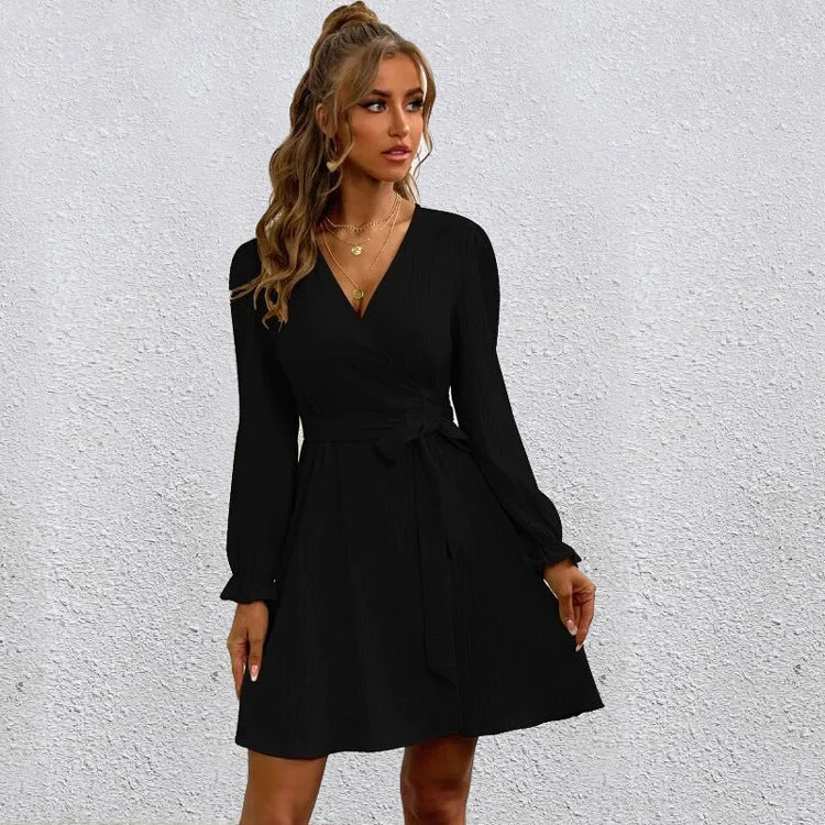 Mini dresses with polka dot patternsJulianna Satin Ruffle Mini Dress - FINAL SALE