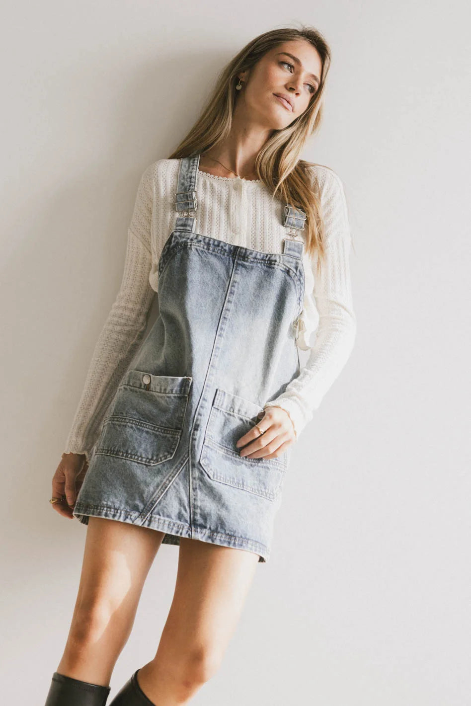 Mini dresses with belted waists for a defined silhouetteKoa Denim Mini Dress