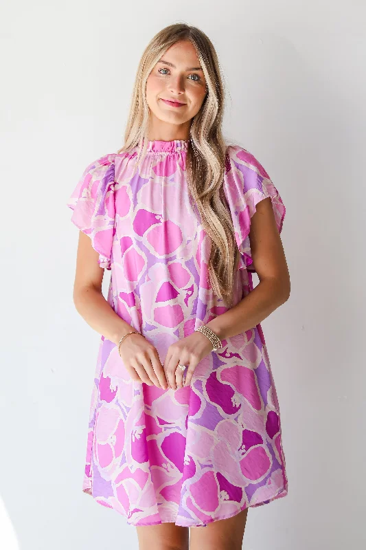 Linen mini dresses for a breathable summer optionFINAL SALE - Majorly Adored Lavender Ruffle Mini Dress