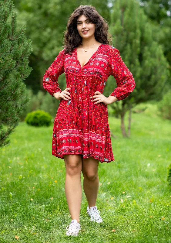 Mini dresses with empire waists for a flattering fitNelly Red Chili Mini Dress