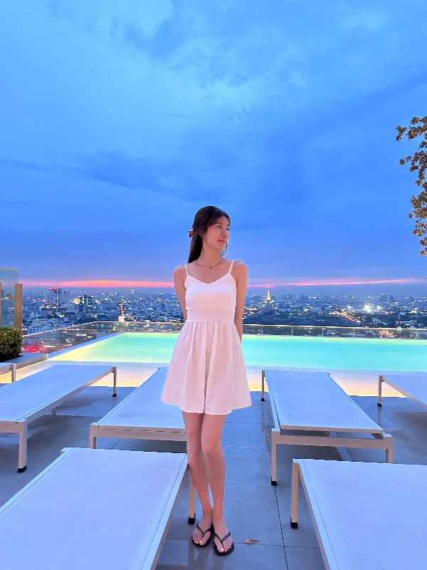 Polyester mini dresses for easy carePlain V Mini Dress
