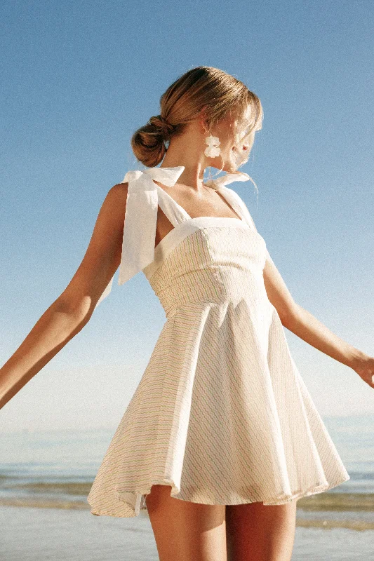 Mini dresses with cold - shoulder designsPolina Mini Dress - Wave Stripe