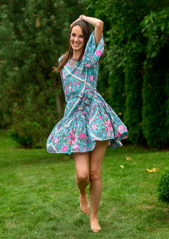 Denim mini dresses with distressed detailsRafaella Sky Roses Dress