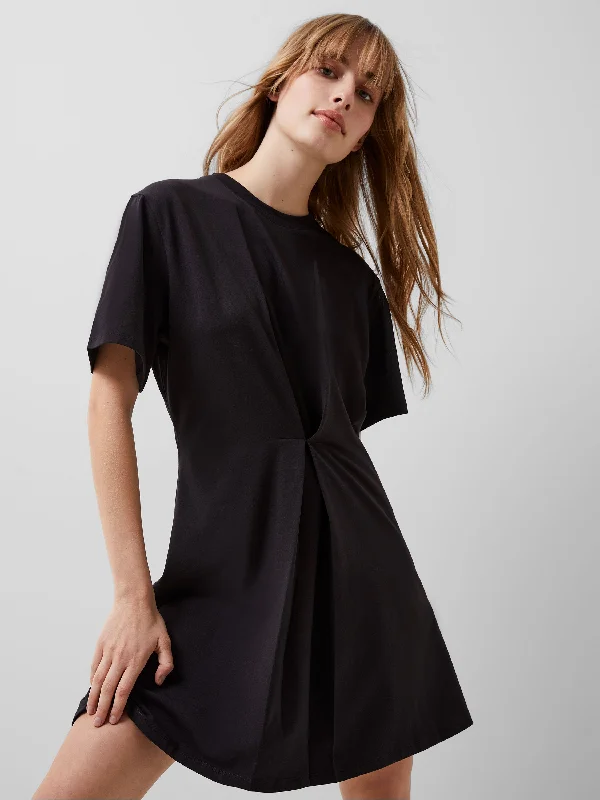 Mini dresses with ribbed textures for a unique appearanceRallie Cotton Box Pleat T-Shirt Mini Dress