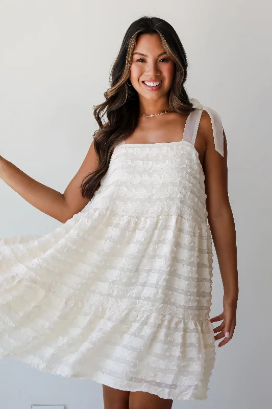 Mini dresses with empire waists for a flattering fitFINAL SALE - Regal Moment Cream Ruffle Mini Dress Mini dresses with empire waists for a flattering fitFINAL SALE - Regal Moment Cream Ruffle Mini Dress