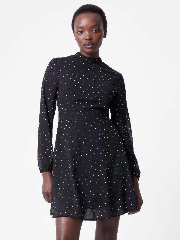 Mini dresses with gathered skirts for a voluminous effectSpot Georgette Long Sleeve Mini Dress