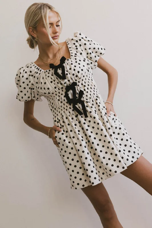 Printed mini dresses for a casual day outThe Velveteen Bow Mini Dress