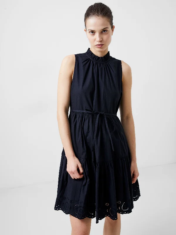Mini dresses with puff sleeves for a vintage lookTiered Broderie Mix Dress