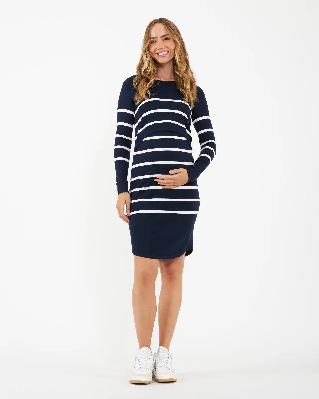 Ruffled mini dresses for a romantic touchValerie Up/Down Nursing Tunic Navy / White