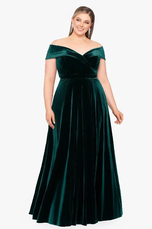 Mini cocktail dresses with a glittery finish for a party - ready stylePlus "Stephanie" Off the Shoulder Velvet Full Skirt Dress Mini cocktail dresses with a glittery finish for a party - ready stylePlus "Stephanie" Off the Shoulder Velvet Full Skirt Dress
