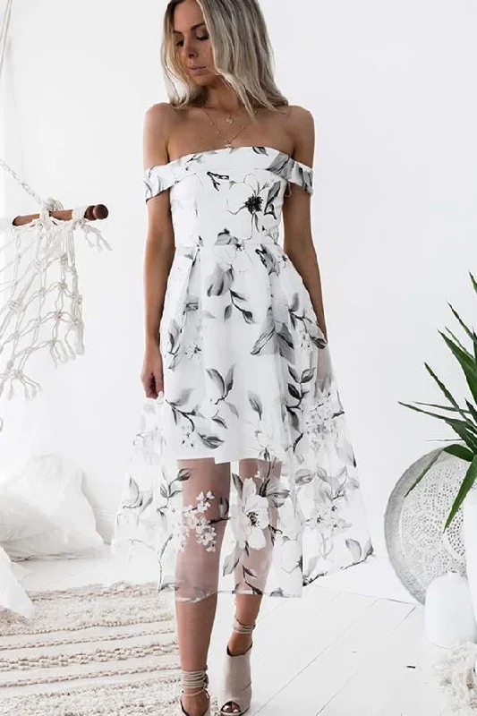 Party dresses with a unique neckline, like a sweetheart or square neckA-line Sleeveless Off The Shoulder Unique Tulle Homecoming Dresses PD014 Party dresses with a unique neckline, like a sweetheart or square neckA-line Sleeveless Off The Shoulder Unique Tulle Homecoming Dresses PD014
