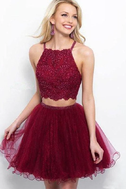 Ball gown party dresses with a full skirt for a princess - like lookA Line Two Piece Appliques Burgundy Short Homecoming Dresses with Beading PD263 Ball gown party dresses with a full skirt for a princess - like lookA Line Two Piece Appliques Burgundy Short Homecoming Dresses with Beading PD263