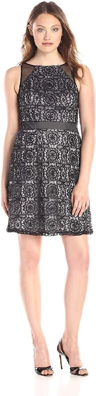 Strapless cocktail dresses with a sweetheart neckline and a full skirtAdrianna Papell - 41908460 Sheer Accented Floral Crochet Lace Dress